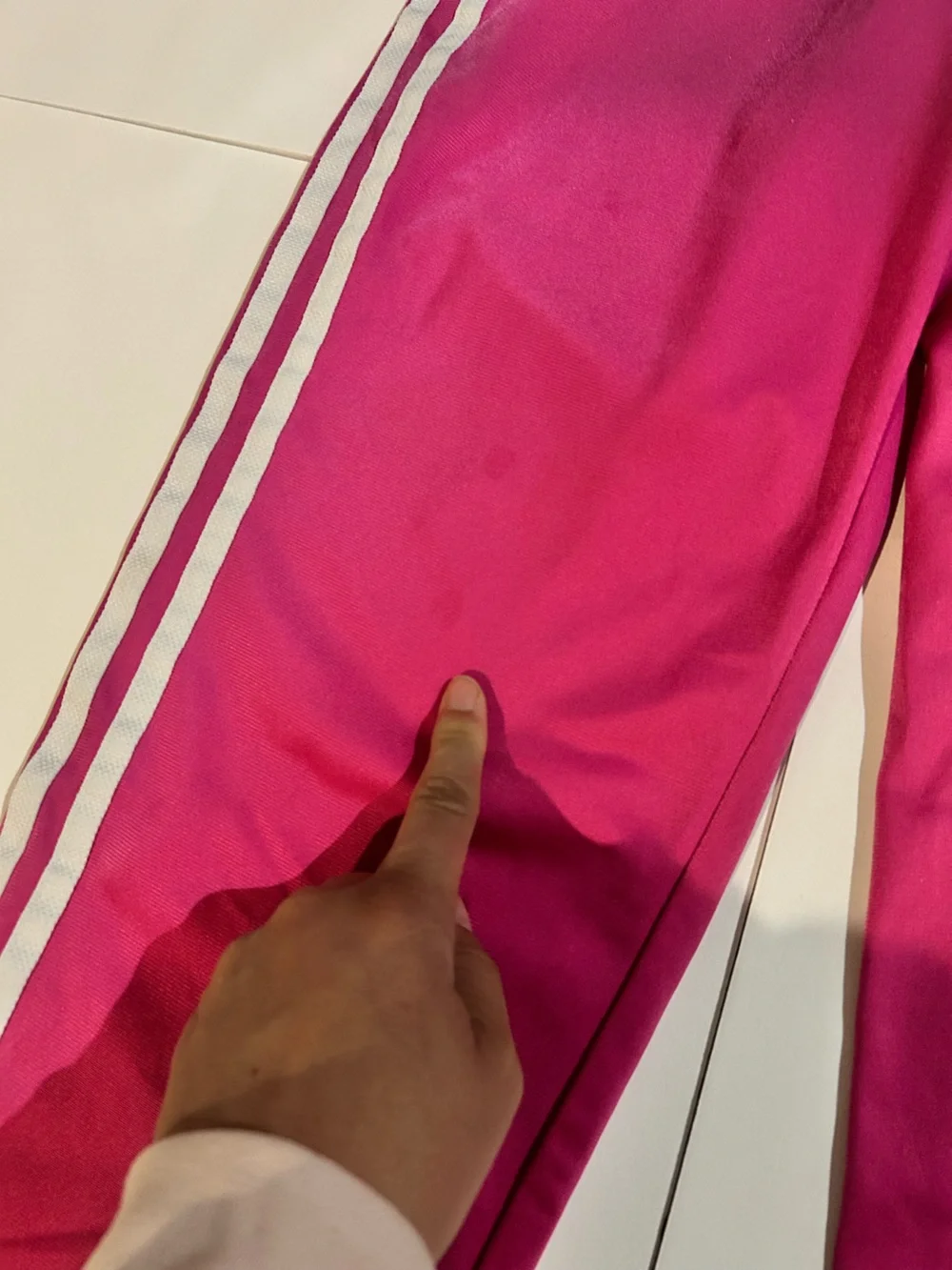 adidas Fuchsia Pink Three-Stripe Track Jacket and Pants Set